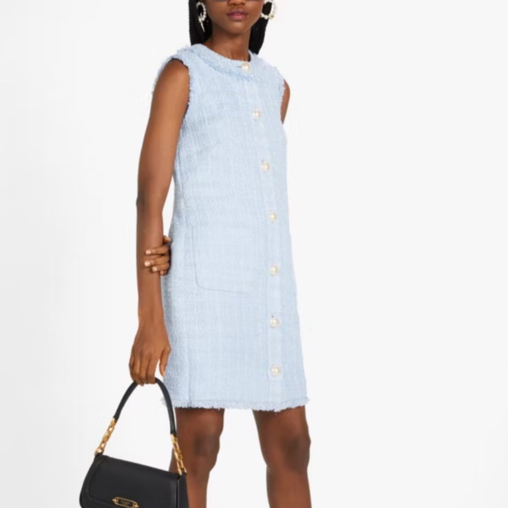 Kate Spade Tweed Shift Dress in Pale Hydrangea, size 8